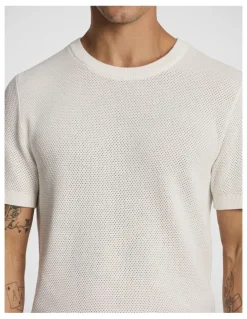 yd. Striker Cotton Knitted Tee in Off White