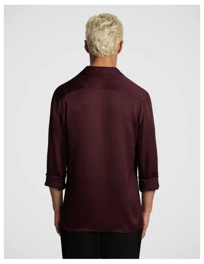 yd. Zeus Textured Shirt in Burgundy