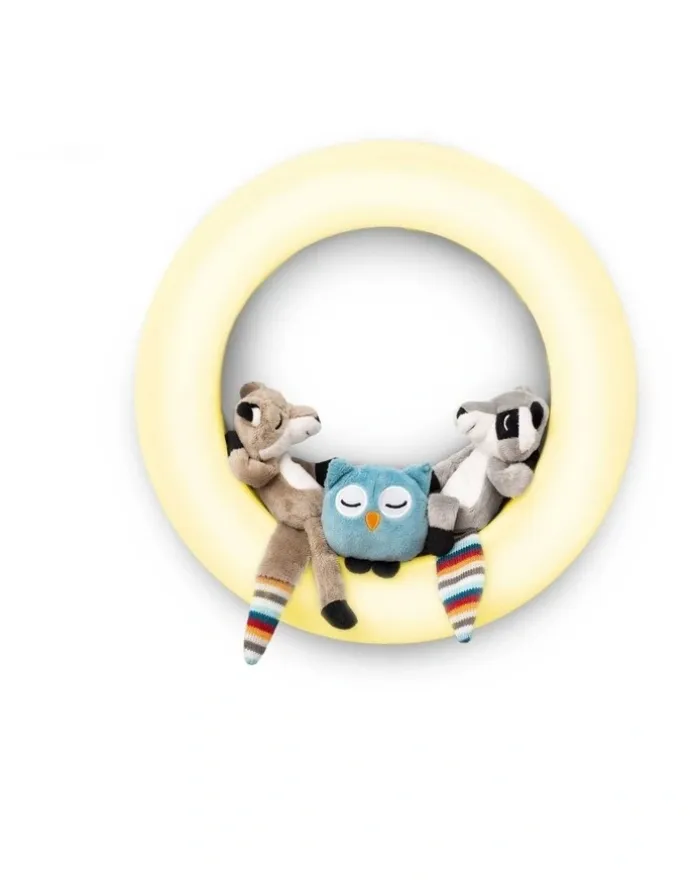 Zazu Nightlight - Wall Light With 3 Soft Toys in Yellow